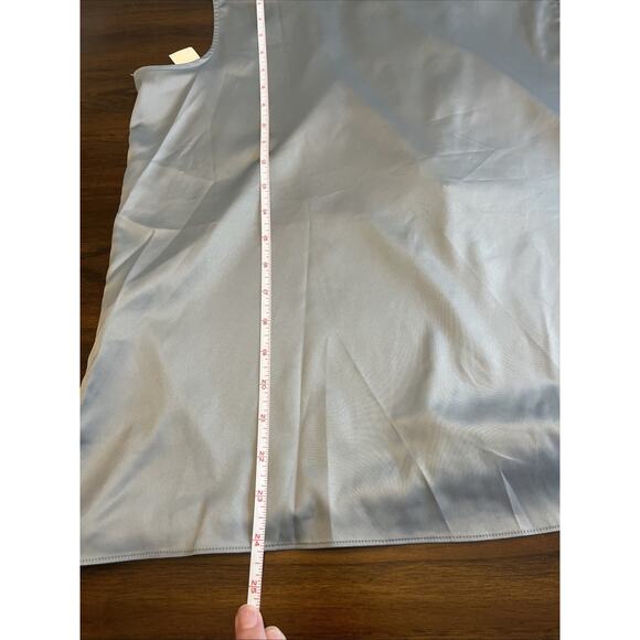 NWT Talbots Women Silver Gray Satin Button Up Frilly Sleeveless Top Sz X Whimsy - Picture 7 of 7